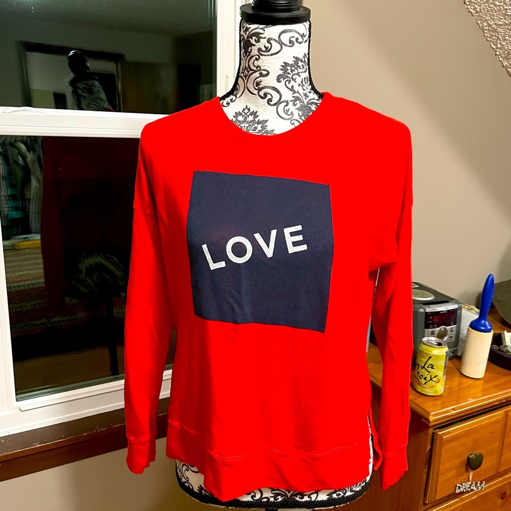 Sundry red light weight sweatshirt! Size 1 and only worn once!